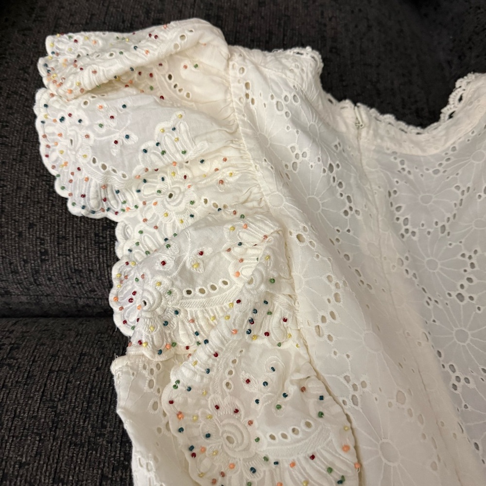 Farm Rio Eyelet Patch Beaded Mini Dress Size Small Retail $375
Amazing Condition - Picture 4 of 16